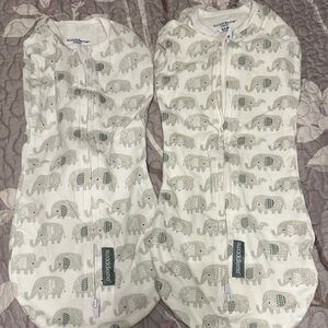 SwaddleMe Elephant Print Sleep Sack bundle- Cream and Gray